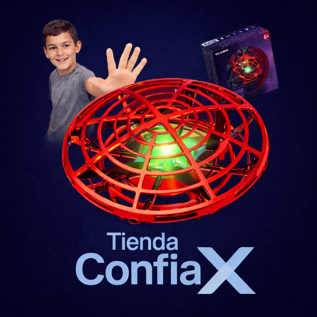 Mini OVNI con Luz Spinner con carga USB-Rojo 🛸