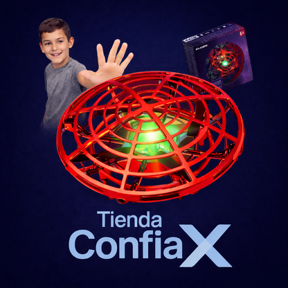 Mini OVNI con Luz Spinner con carga USB-Rojo 🛸