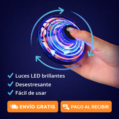 Mini OVNI con Luz Spinner con carga USB-Azul🛸