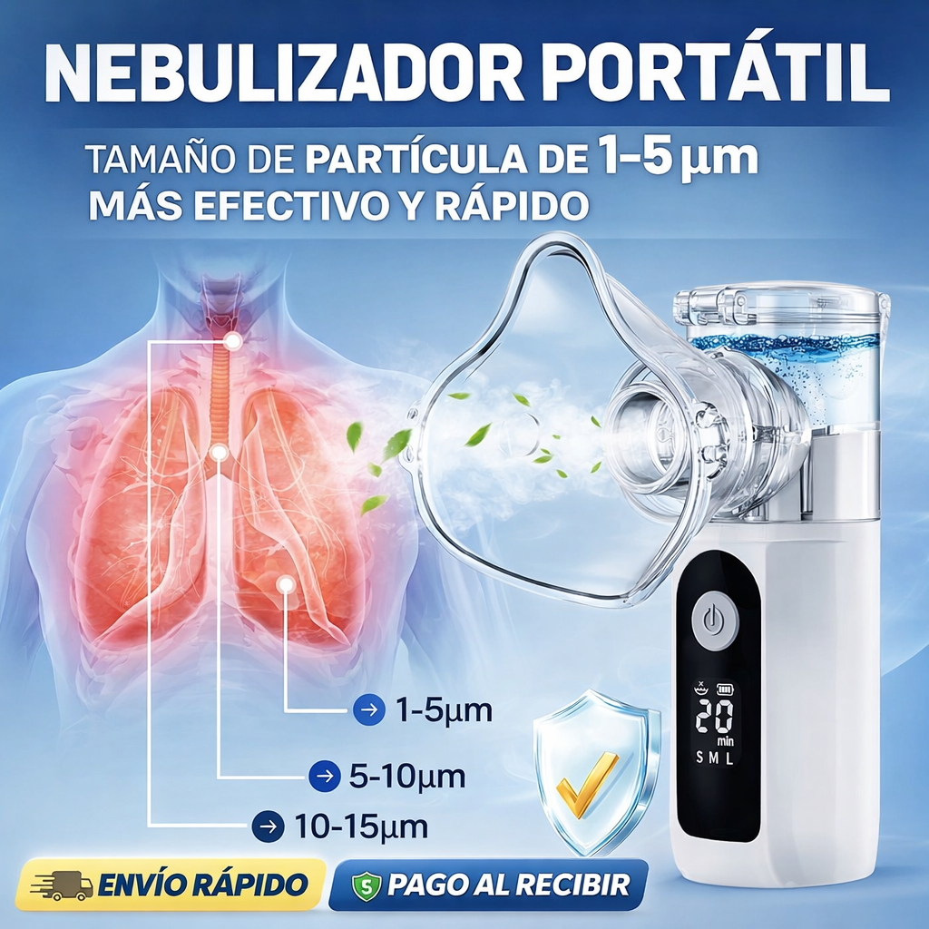 Nebulizador Portátil -Respira Mejor Donde Estés – Alivio Rápido y Silencioso💨