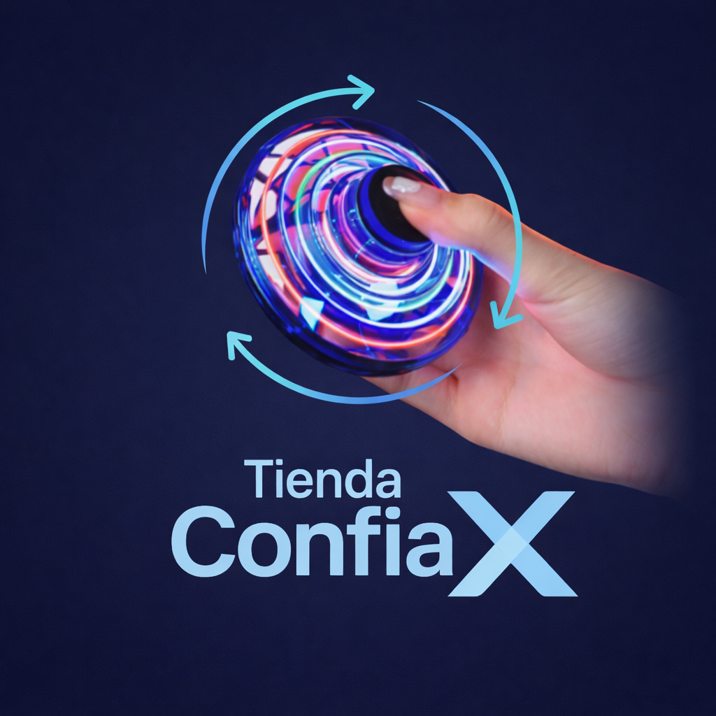 Mini OVNI con Luz Spinner con carga USB-Azul🛸