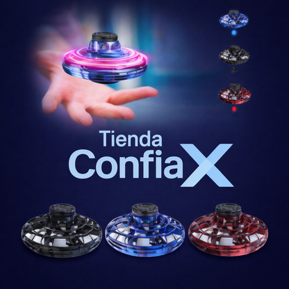 Mini OVNI con Luz Spinner con carga USB-Azul🛸