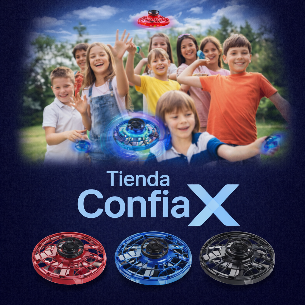 Mini OVNI con Luz Spinner con carga USB-Azul🛸