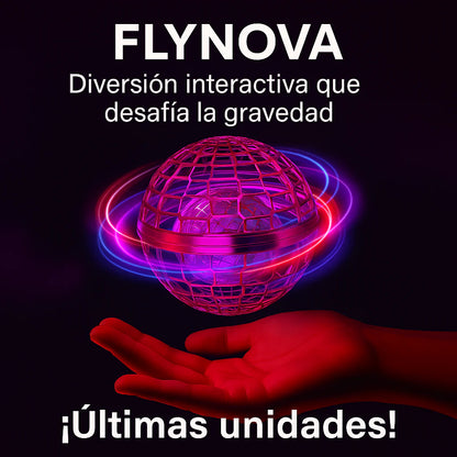 ⚡ Flynova – Diversión interactiva con luces LED que flota y gira-Rosa🛸