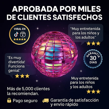 ⚡ Flynova – Diversión interactiva con luces LED que flota y gira-Rosa🛸