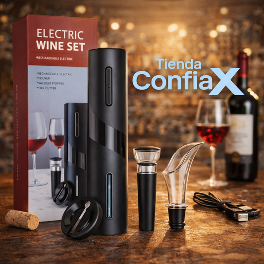 Sacacorchos Eléctrico 4 en 1 🍷 con Cortador y Vertedor de Vino