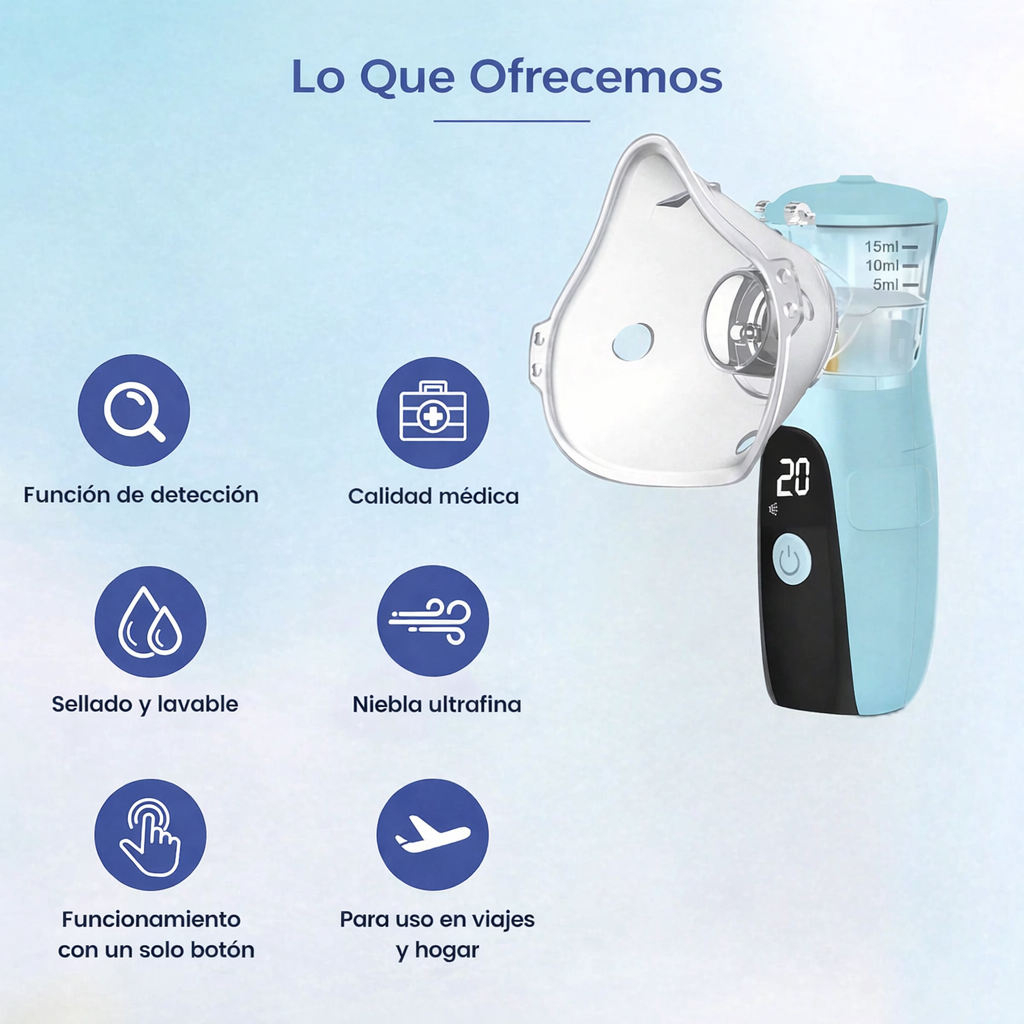 Nebulizador Portátil -Respira Mejor Donde Estés – Alivio Rápido y Silencioso💨