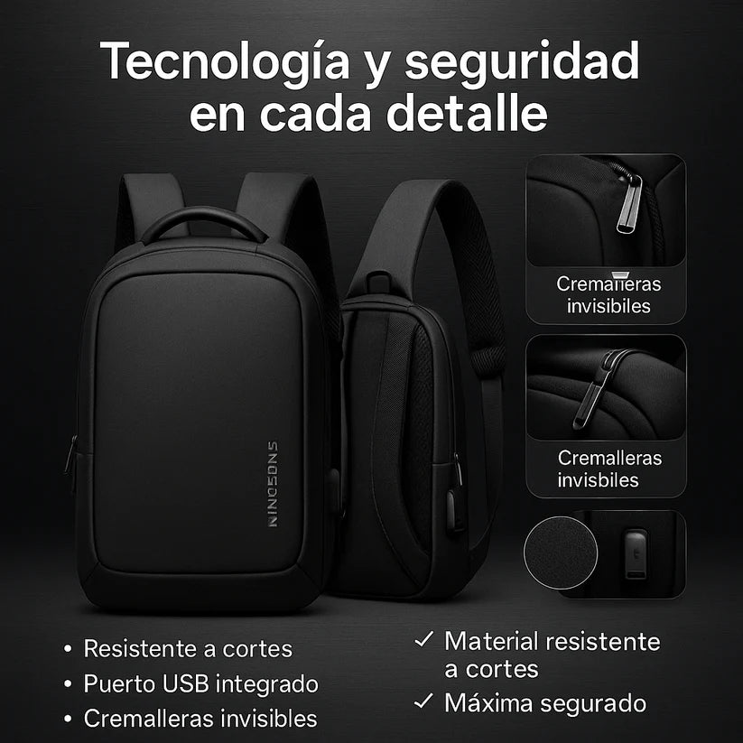 Bolso cruzado antirrobo negro