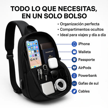 Bolso cruzado antirrobo negro