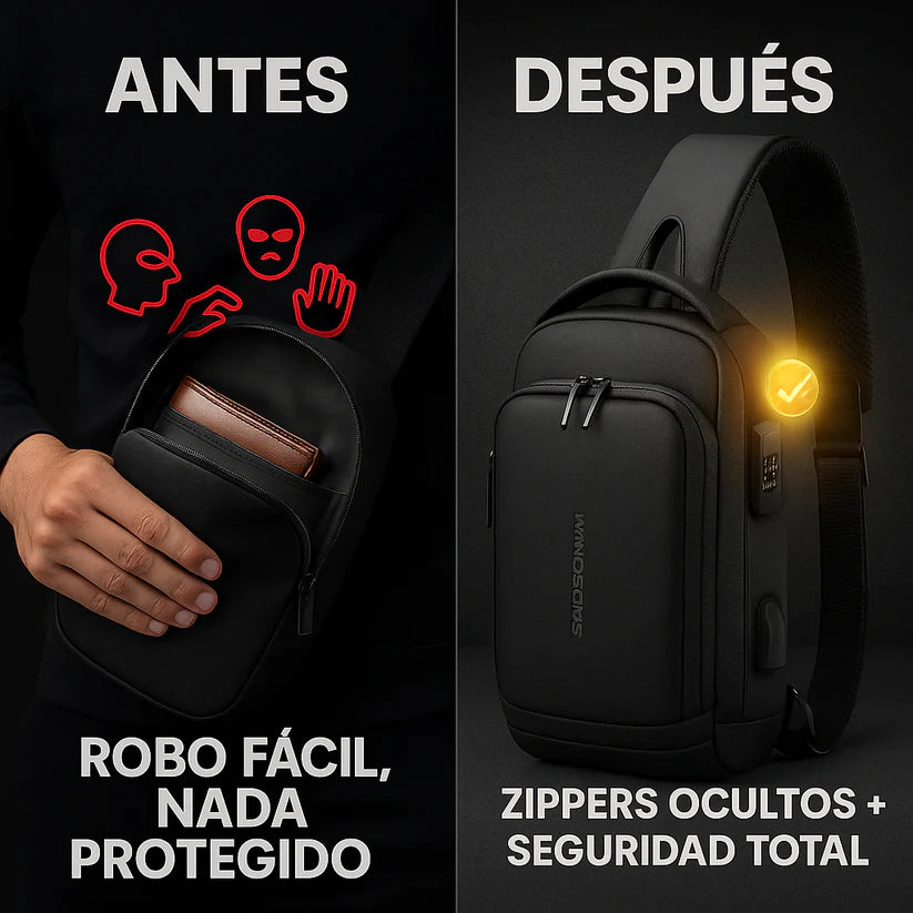 Bolso cruzado antirrobo negro