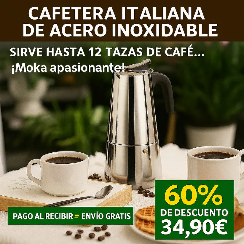Cafetera Italiana de 12 Tazas | 600ML 6 vasos (12 Tazas Tinteras)