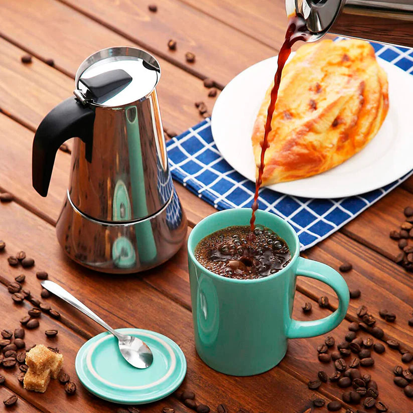 Cafetera Italiana de 12 Tazas | 600ML 6 vasos (12 Tazas Tinteras)