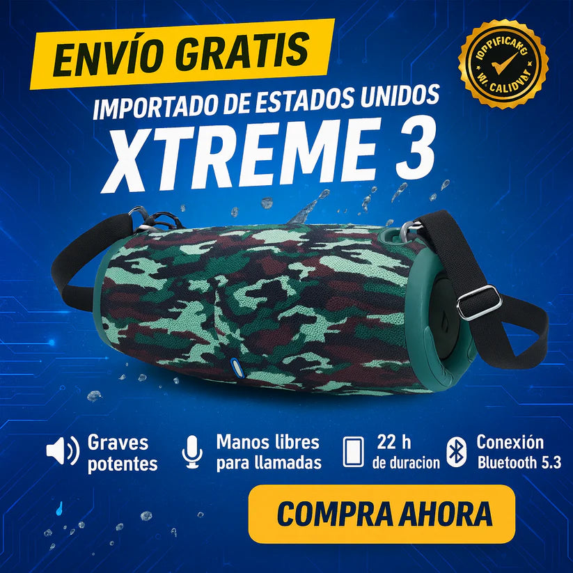 XTREME BOOM 3 — “Sonido que Te Sigue a Todas Partes” 🔊✨