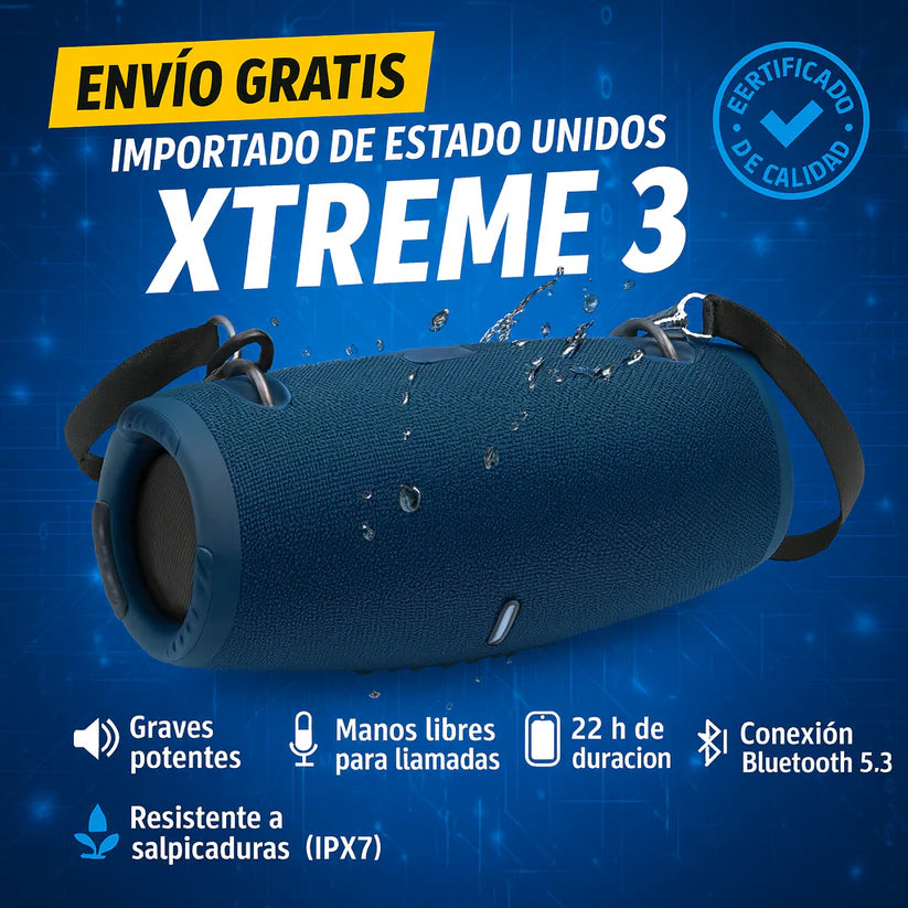 XTREME BOOM 3 — “Sonido que Te Sigue a Todas Partes” 🔊✨